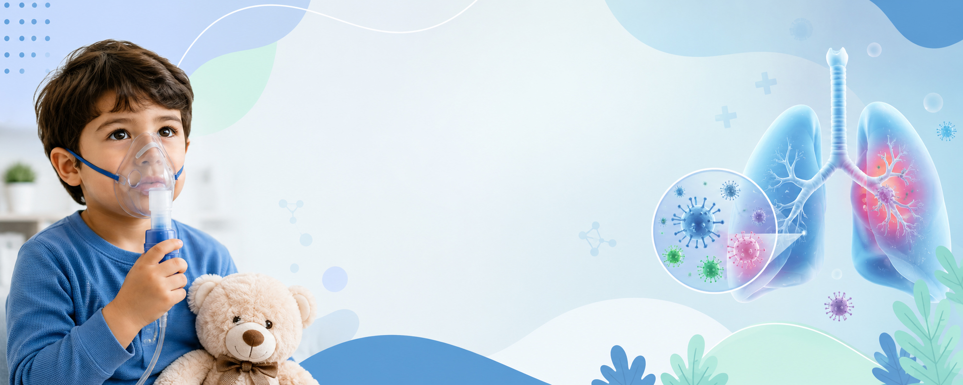 Child with lung infection receiving respiratory care