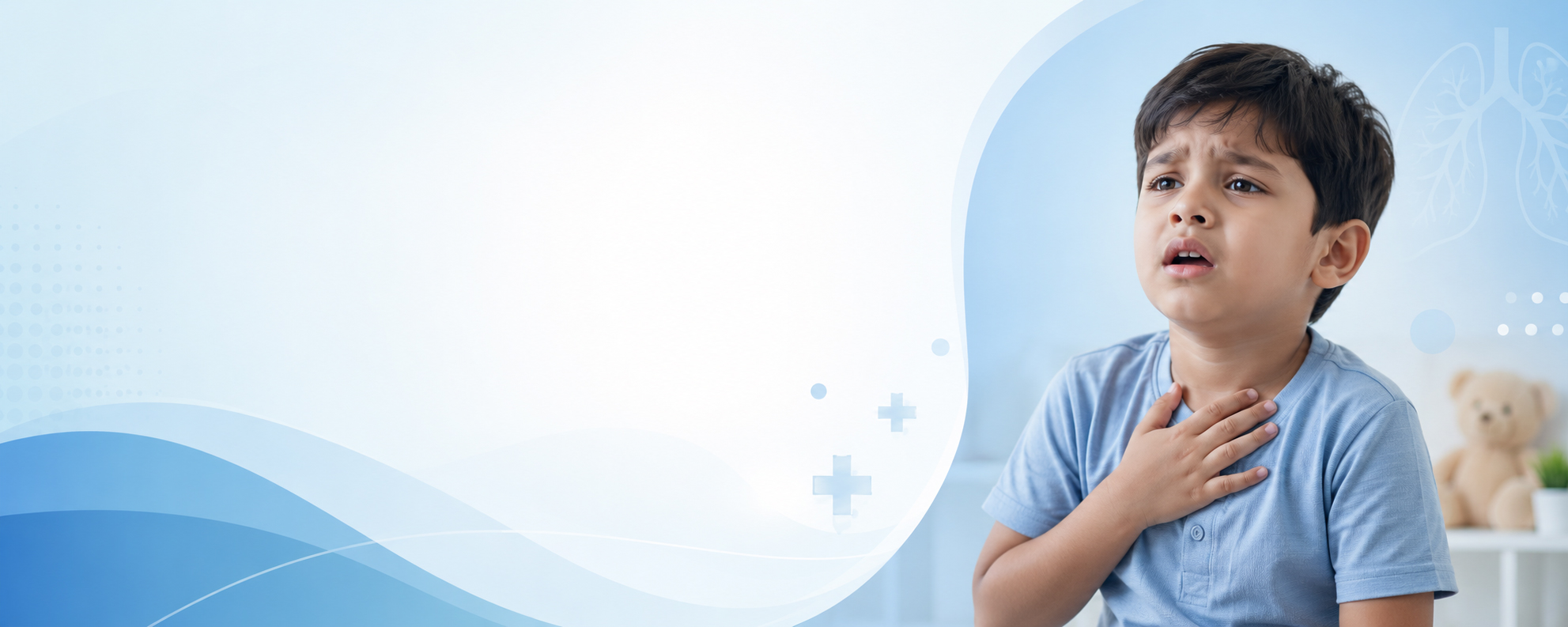 Child with breathing difficulty receiving care